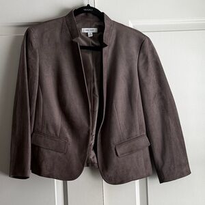 Nine West Women's Suede Brown Blazer